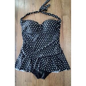Rose Marie Reid Haulter Skirted One Piece Swimsuit Bathingsuit Women's Size XL